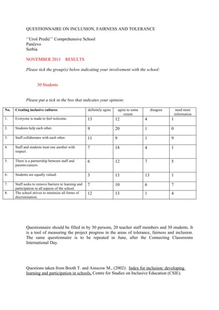 Questionnaire on inc1,students,nov2011