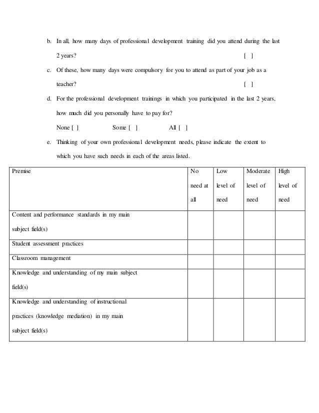 Questionnaire on teachers' perception and self efficacy believes in s…