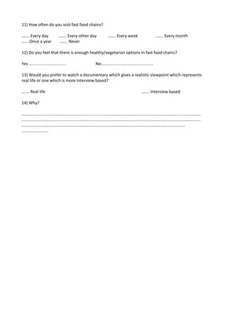 Questionnaire Primary Research | DOC