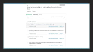 Questionnaire responces unit 19