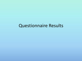 Questionnaire Results

 