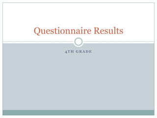 Questionnaire Results

       4TH GRADE
 