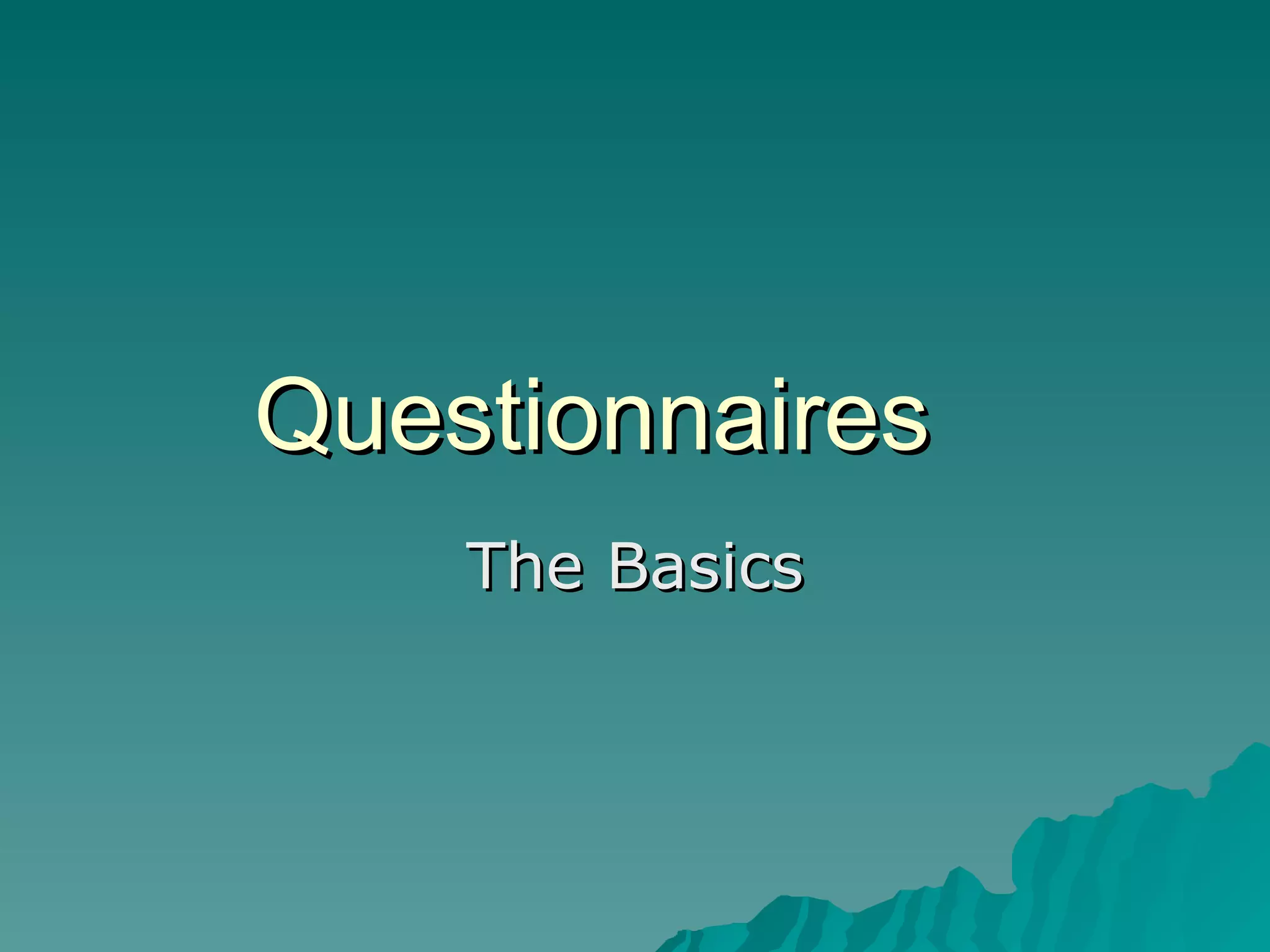 Questionnaire Design PPT