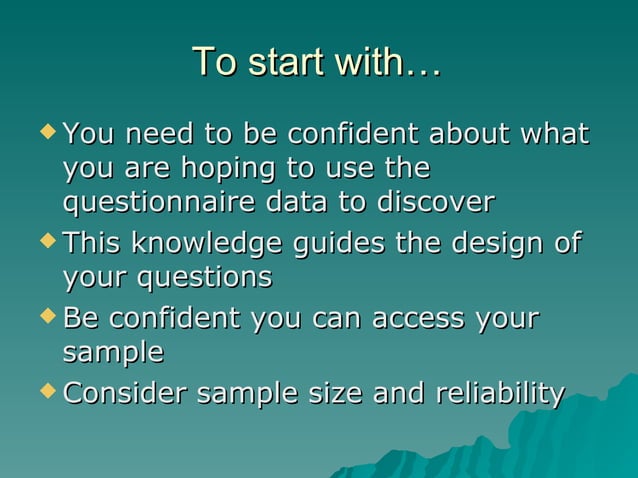 Questionnaire Design | PPT