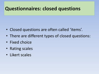 Questionnaires | PPTX