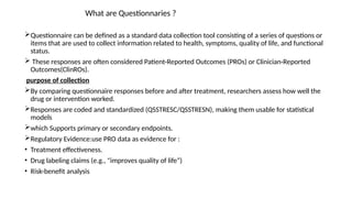 questionnaires in and how to map as per CT and aCRF | PPTX