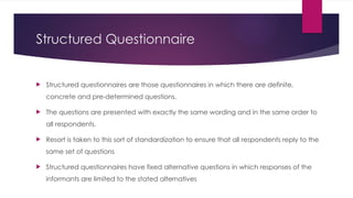How to design Questionnaires .steps advantages disadvantages | PPTX