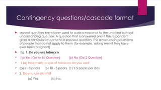 How to design Questionnaires .steps advantages disadvantages | PPTX