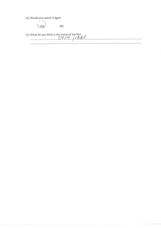 Post Production Questionnaire