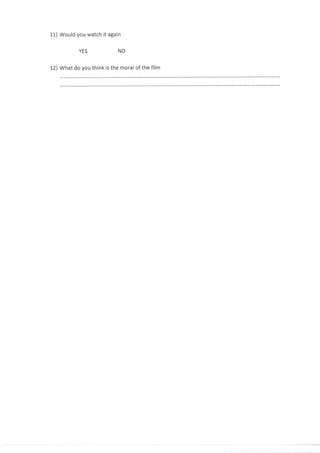 Post Production Questionnaire