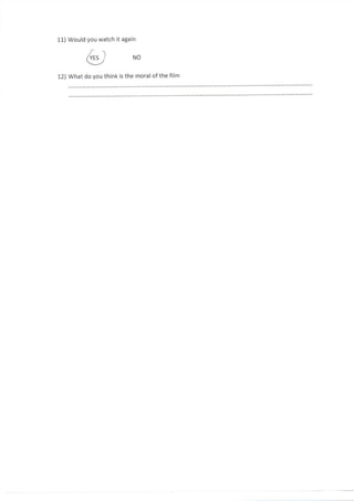 Post Production Questionnaire