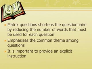 Questionnaires and surveys | PPTX