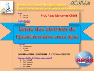 Prof. Adad Mohamed Chérif
Université d’Oum El Bouaghi (Algérie)
Faculté des sciences de la terre et de l’architecture
 