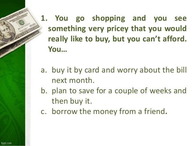 Questionnaire on money management