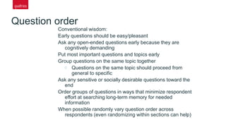 Basic Question Order Survey Methodology and Questionnaire Design Theory Part II | PPTX