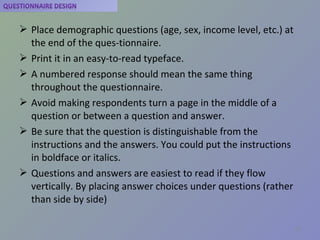 Distinguishable Answer Questionnairre desisgn-Advance Research Methodology | PPT