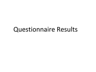 Questionnaire Results 