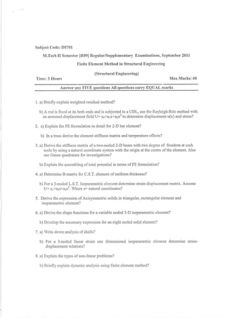 mtech Question papers 2011