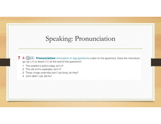 Speaking: Pronunciation
 