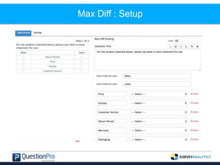 Max Diff : Setup
 