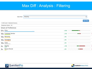Max Diff : Analysis : Filtering
 