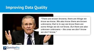 Improving Data Quality
 