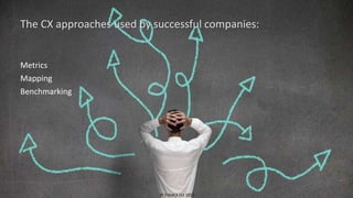 The CX approaches used by successful companies:
Metrics
Mapping
Benchmarking
© TribeCX Ltd 2017
 
