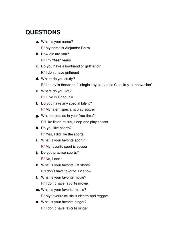 Whats Your Favorite Questions List