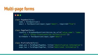 Questions: A Form Library for Python with SurveyJS Frontend | PDF
