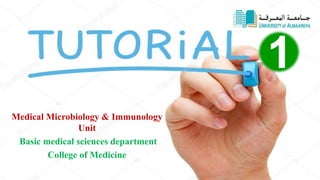 Medical Microbiology & Immunology
Unit
Basic medical sciences department
College of Medicine
 