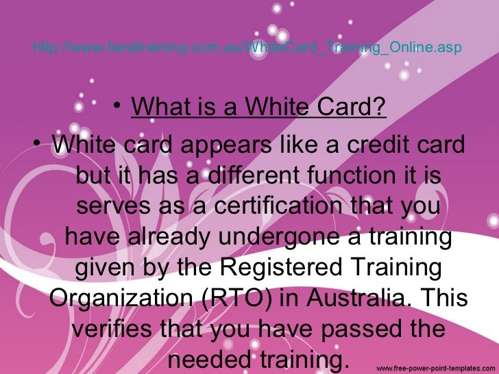 Questions and answers regarding white card