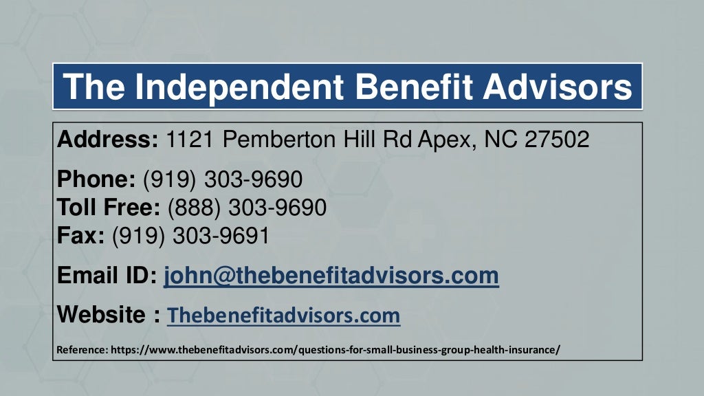 Questions for Small Business Group Health Insurance NC