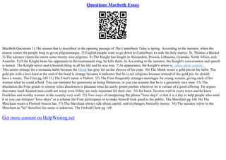 Questions Macbeth Essay | PPT