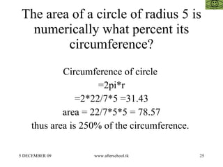 Questions of mensuration, area and volume for aptitude tests | ODP