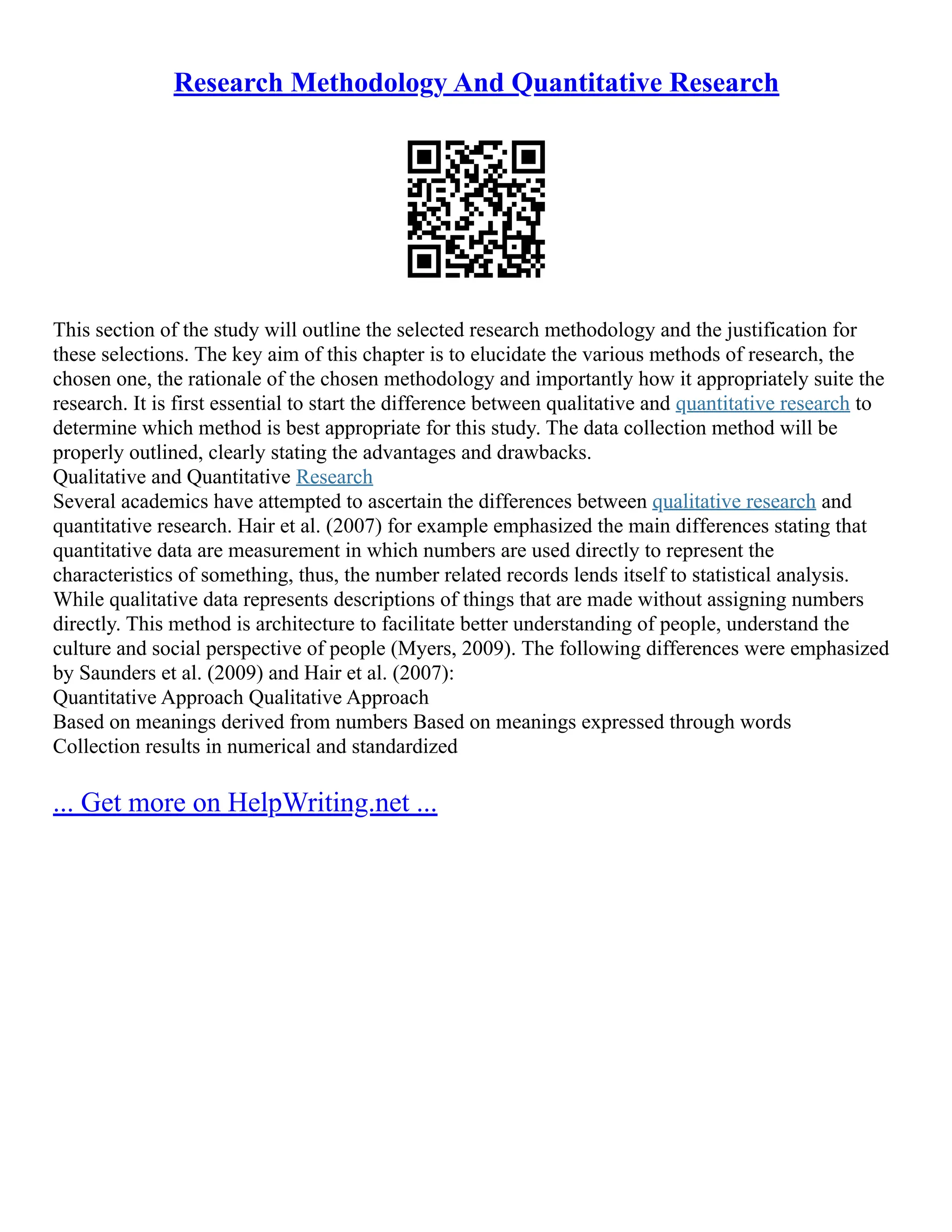 Questions On Quantitative And Qualitative Research | PDF