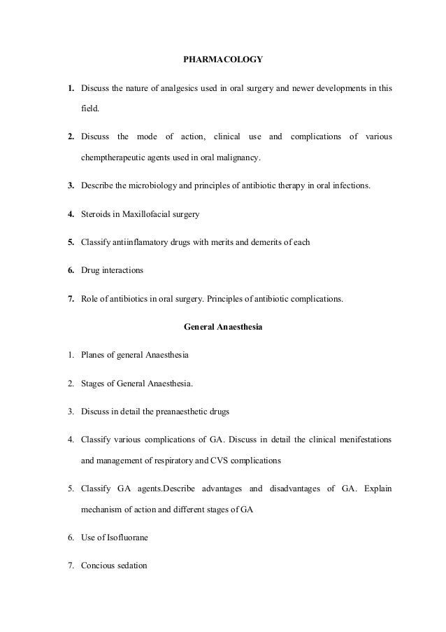 Questions oral surgery