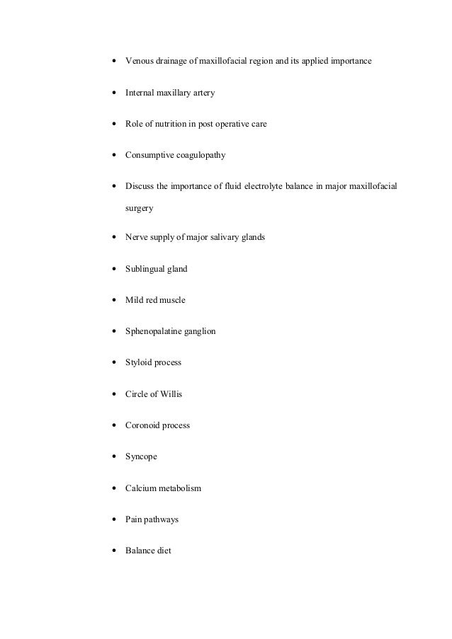 Questions oral surgery