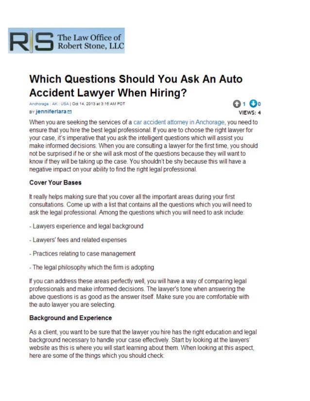 Questions Should You Ask An Auto Accident Lawyer When
