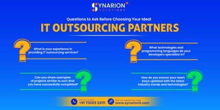 Questions to Ask Before Choosing Your Ideal IT Outsourcing Partners | PDF