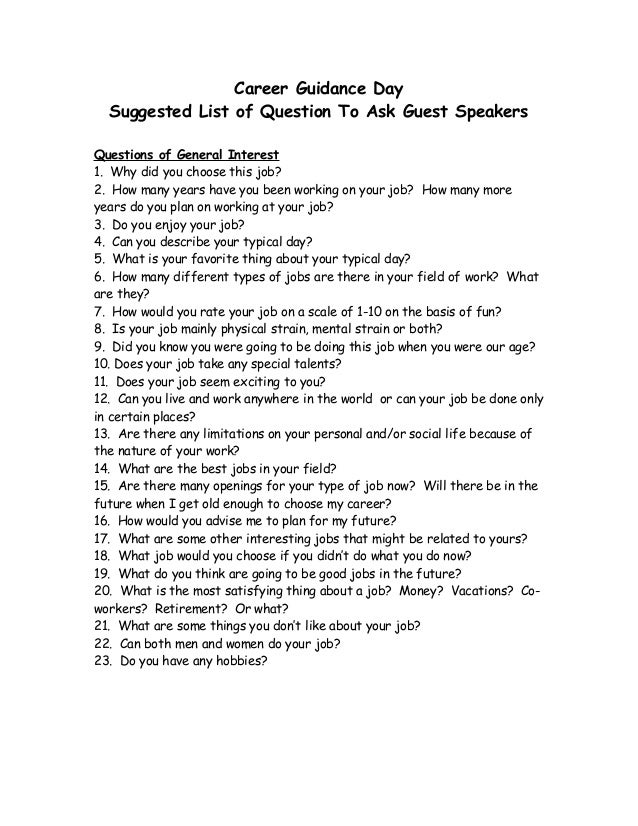 questions to ask at a job fair