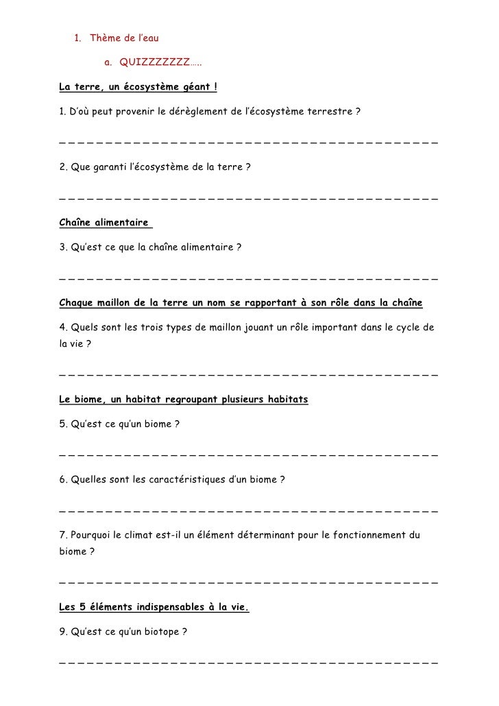 Environnement Quiz Enigmes