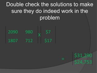 Double check the solutions to make sure they do indeed work in the problem 