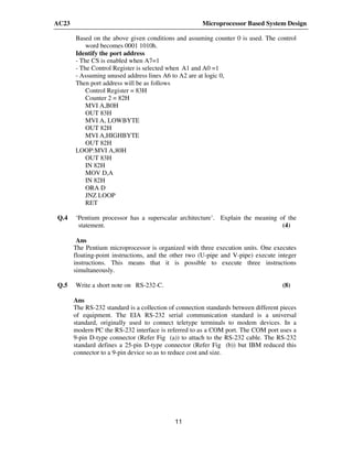 microprocessor Questions with solution | PDF