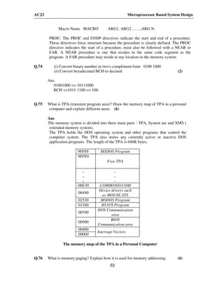 microprocessor Questions with solution | PDF