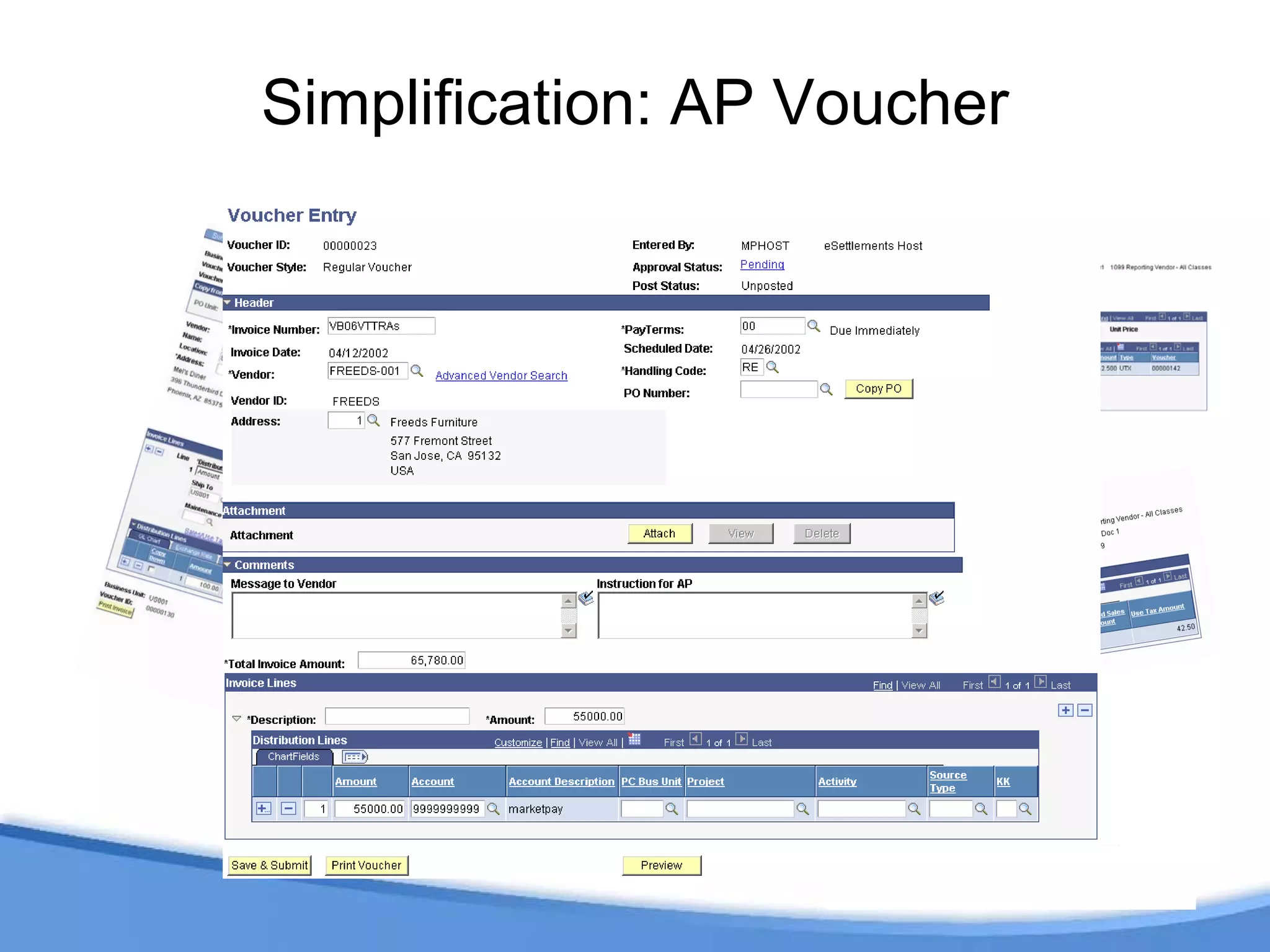 Simplification: AP Voucher
 