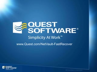 Quest NetVault FastRecover Continuous Data Protection (CDP) | PPTX