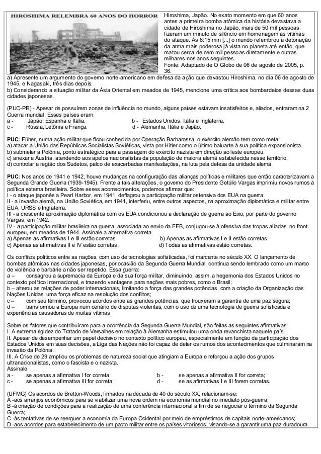 Questoes segunda guerra mundial
