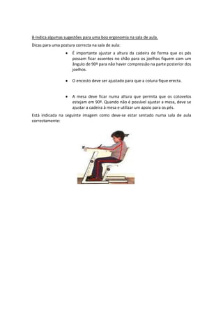 Questões de ergonomia