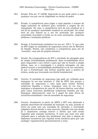 Questoes resolvidas cespe constitucional