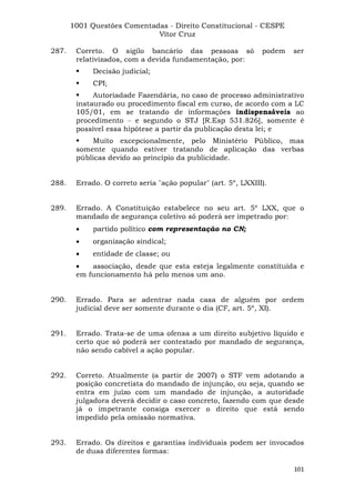 Questoes resolvidas cespe constitucional